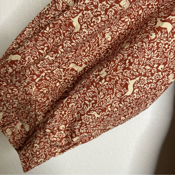 Doen Prancing Fawn Leda Deer Ruffle Cotton Tiered Long Sleeve Mini Dress XL - Picture 12 of 15